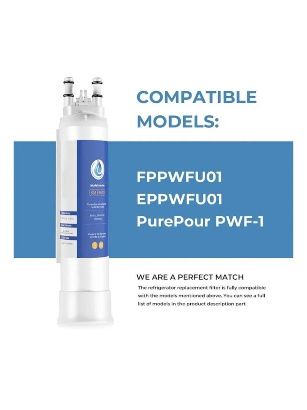 2 x Refrigerator Water Filter Compatible w/ Frigidaire PWF-1 EPPWFU01 FPPWFU01